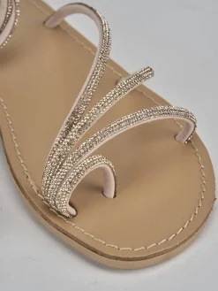 Sandalo tacco 1 cm rosa pelle