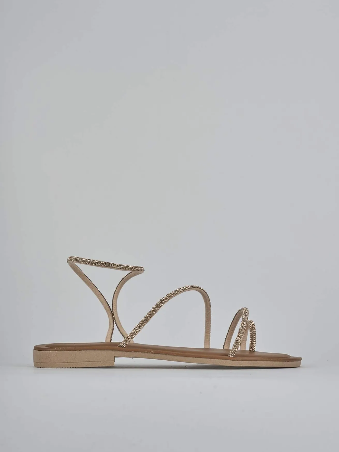 Sandalo tacco 1 cm rosa pelle