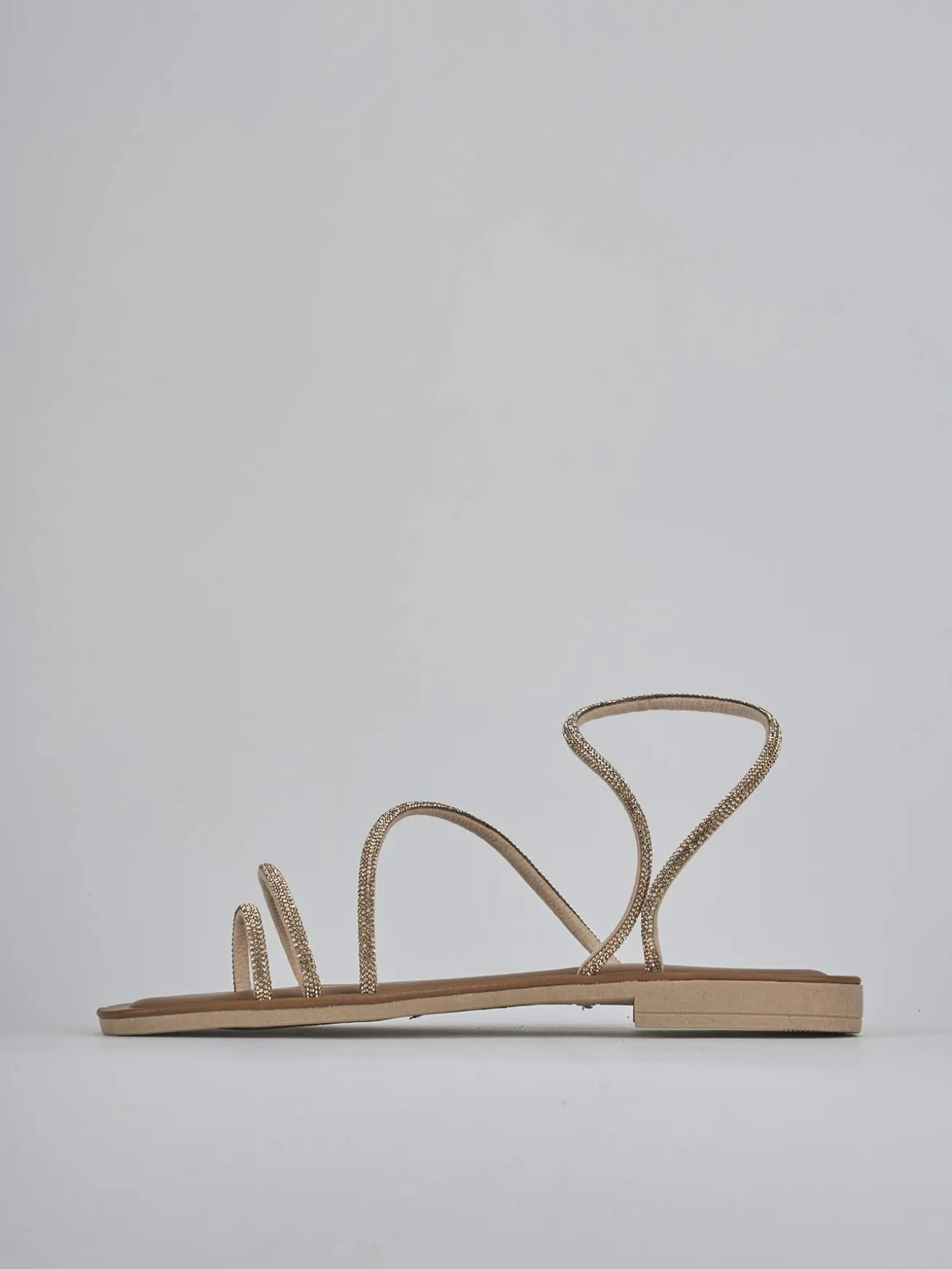 Sandalo tacco 1 cm rosa pelle