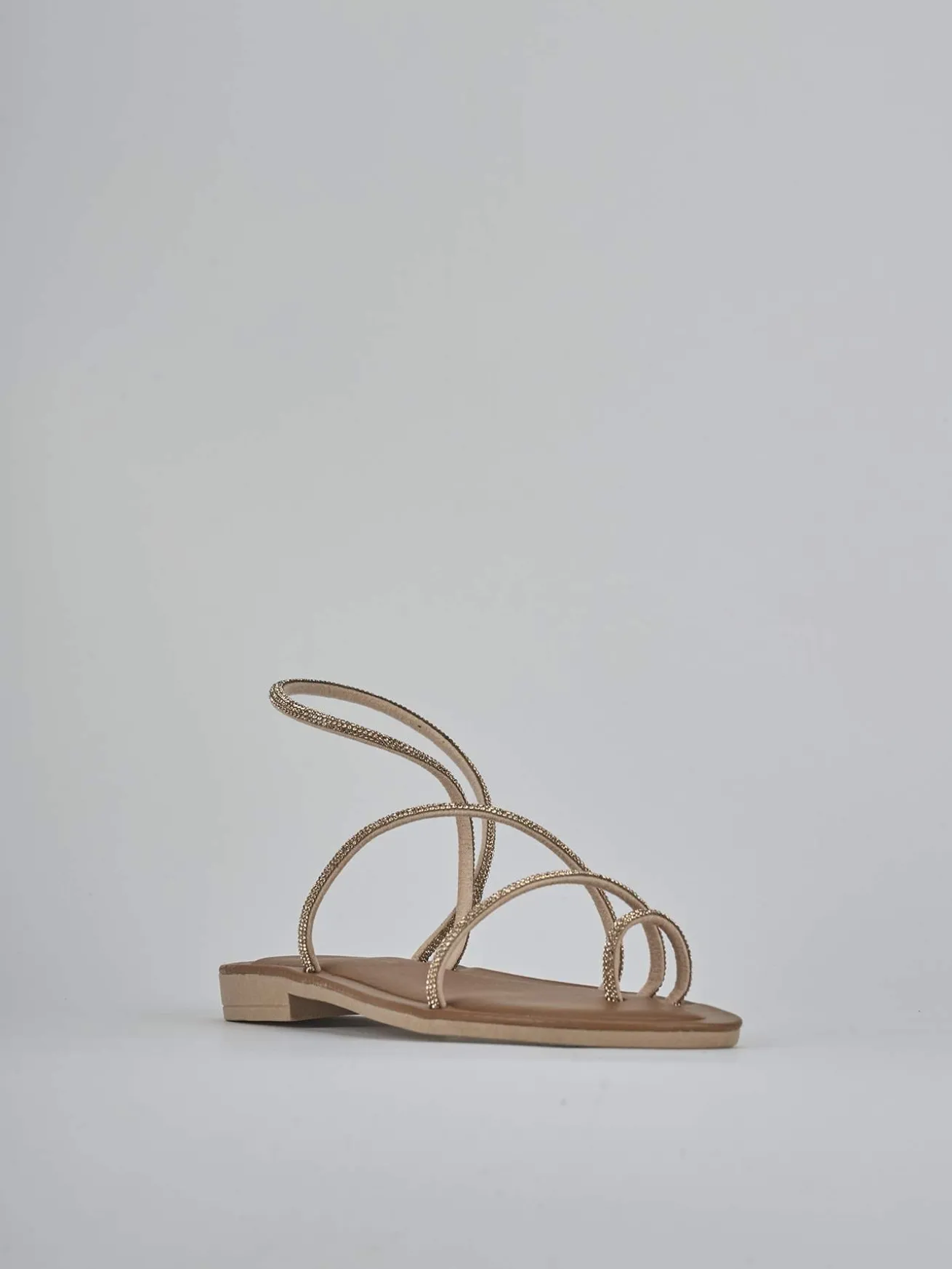 Sandalo tacco 1 cm rosa pelle