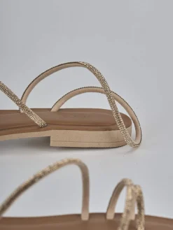 Sandalo tacco 1 cm rosa pelle