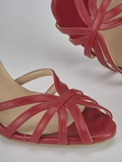 Sandalo tacco 9 cm rosso pelle