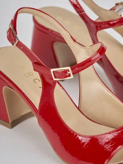 Sandalo tacco 6 cm rosso vernice