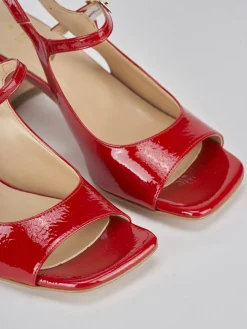 Sandalo tacco 6 cm rosso vernice