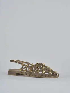 Sandalo tacco 1 cm testa camoscio