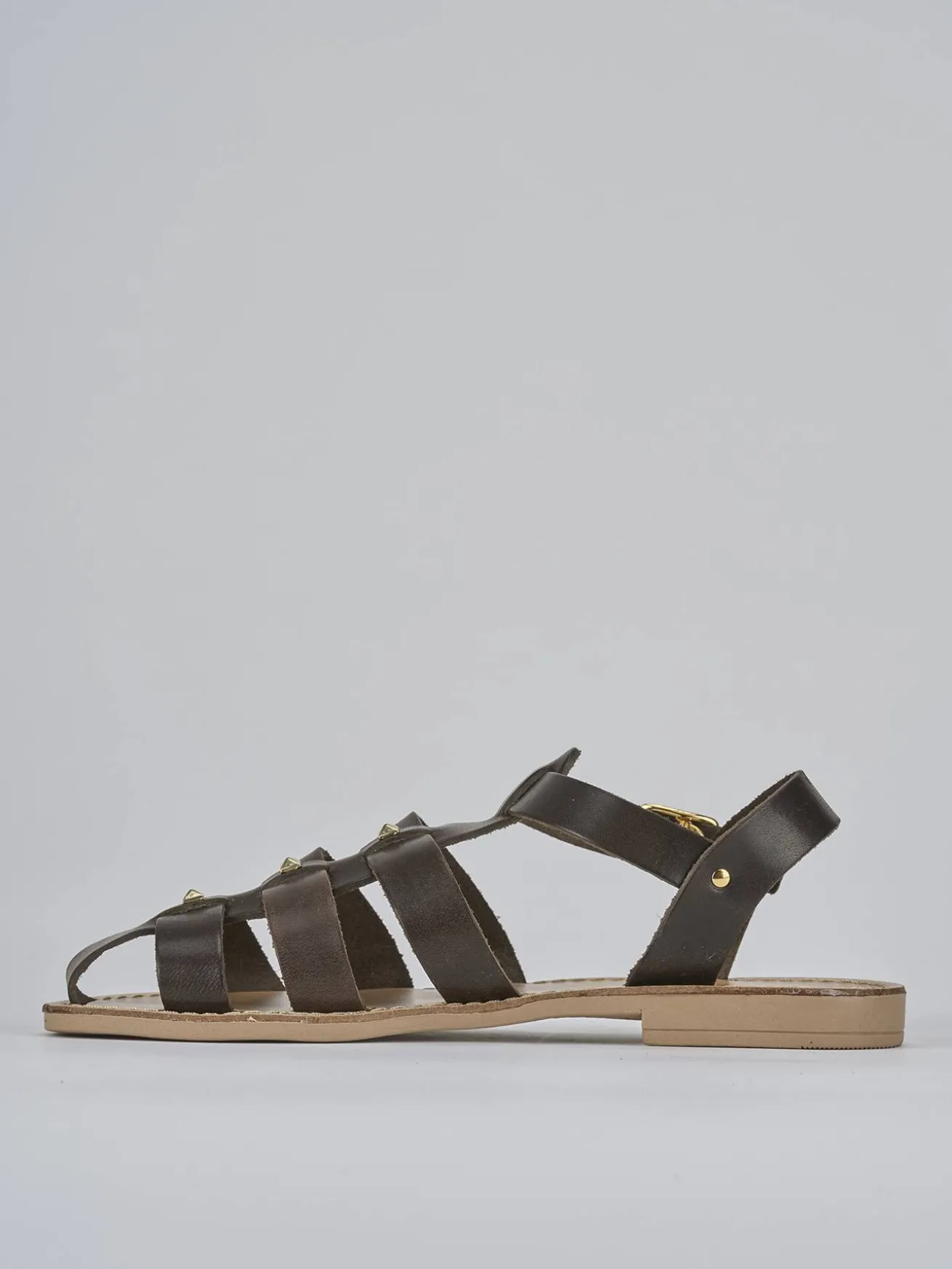 Sandalo tacco 1 cm testa pelle