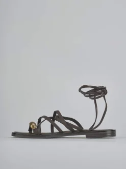 Sandalo tacco 1 cm testa pelle