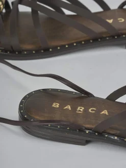 Sandalo tacco 1 cm testa pelle