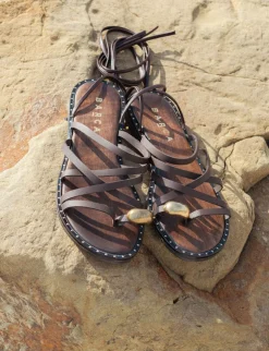 Sandalo tacco 1 cm testa pelle