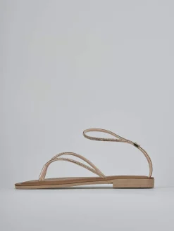 Sandalo tacco 1cm rosa pelle