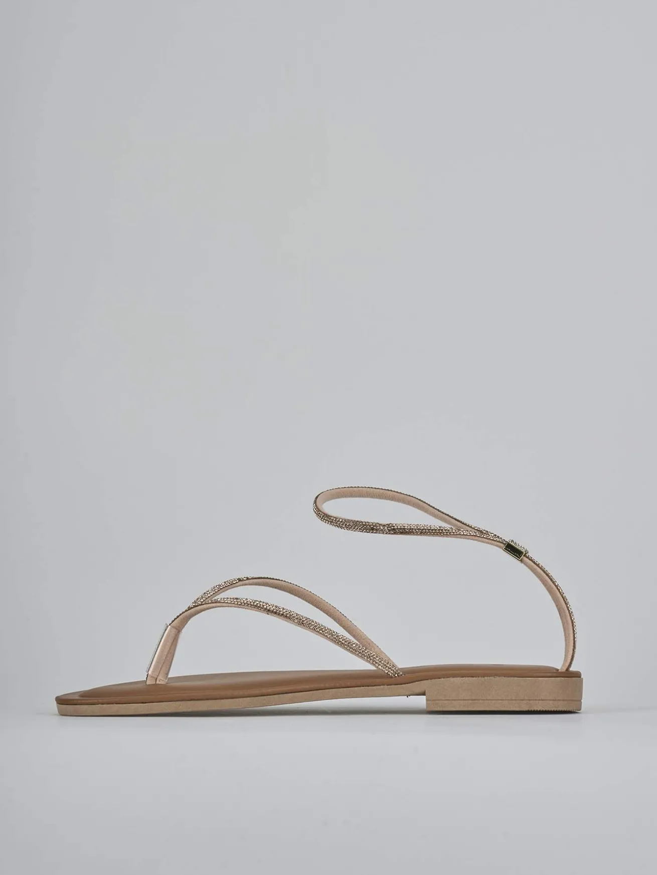 Sandalo tacco 1cm rosa pelle