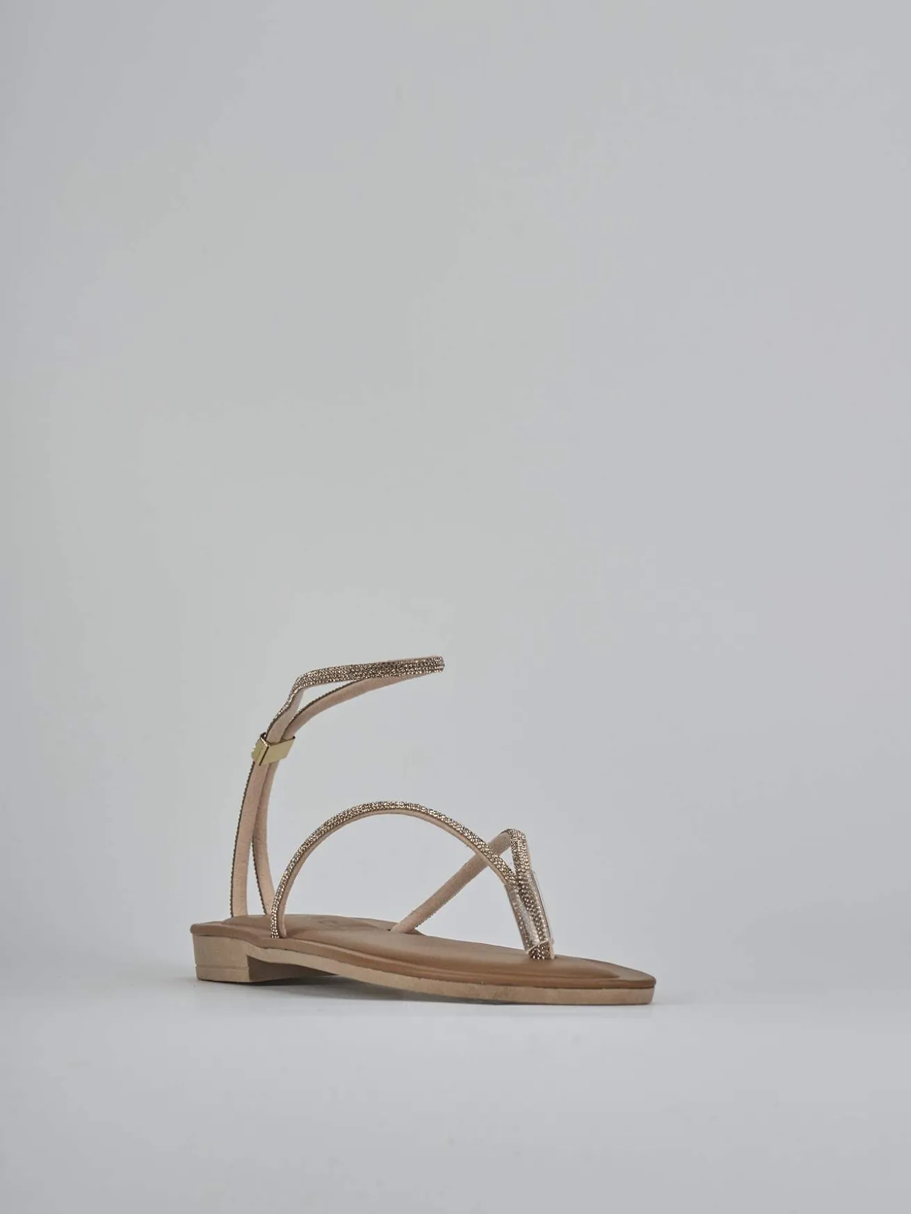 Sandalo tacco 1cm rosa pelle