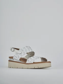 Sandalo zeppa 3 cm bianco pelle