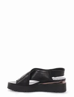 sandalo zeppa 3 cm nero