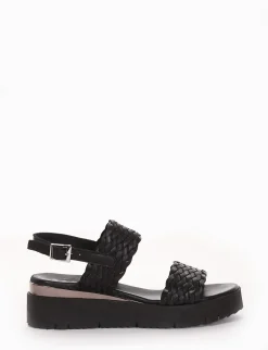 sandalo zeppa 3 cm nero