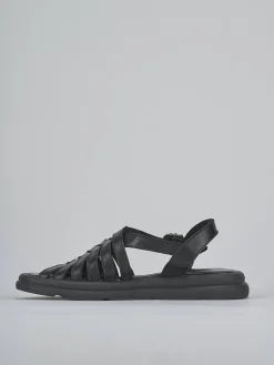 Sandalo zeppa 3 cm nero pelle