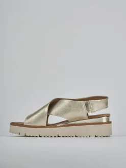 sandalo zeppa 3 cm platino