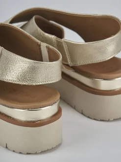 sandalo zeppa 3 cm platino