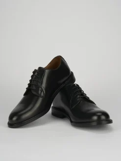 Scarpa lacci tacco 2 cm nero pelle