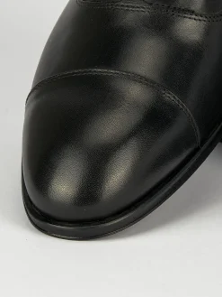 Scarpa lacci tacco 2 cm nero pelle