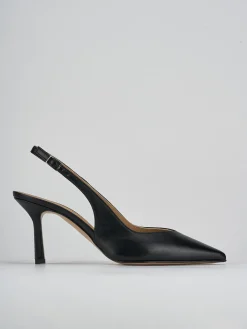 Slingback decolte tacco 7 cm nero pelle