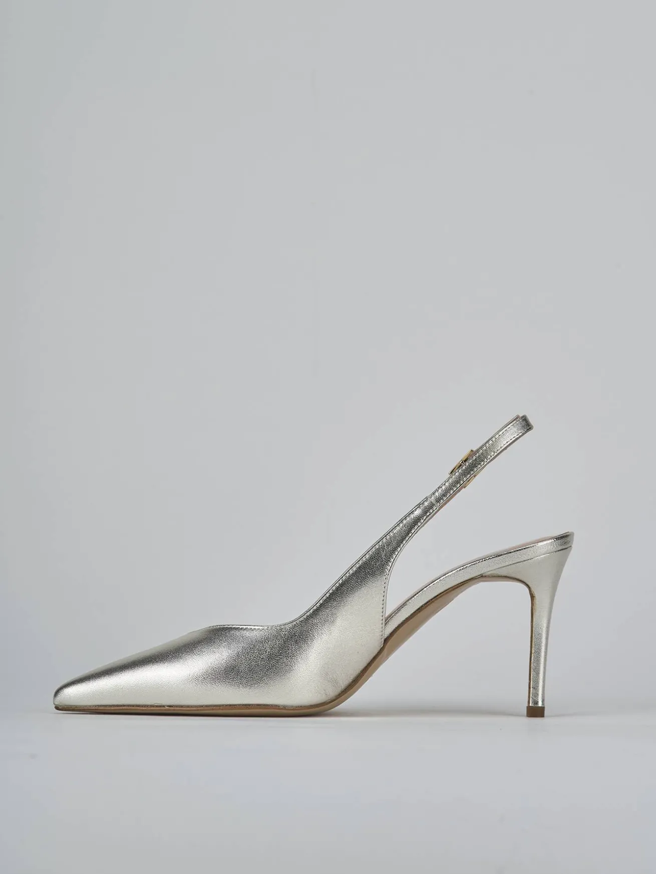 Slingback decolte tacco 7 cm oro laminato
