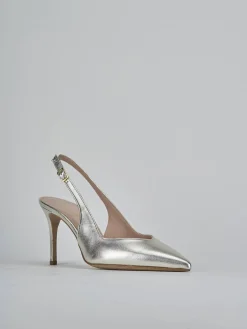Slingback decolte tacco 7 cm oro laminato