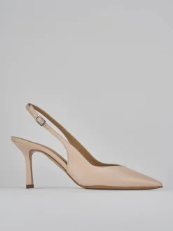Slingback decolte tacco 7 cm rosa pelle