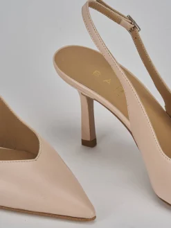 Slingback decolte tacco 7 cm rosa pelle