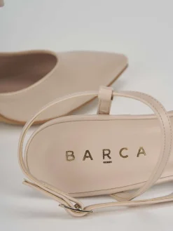 Slingback decolte' tacco 9 cm beige pelle