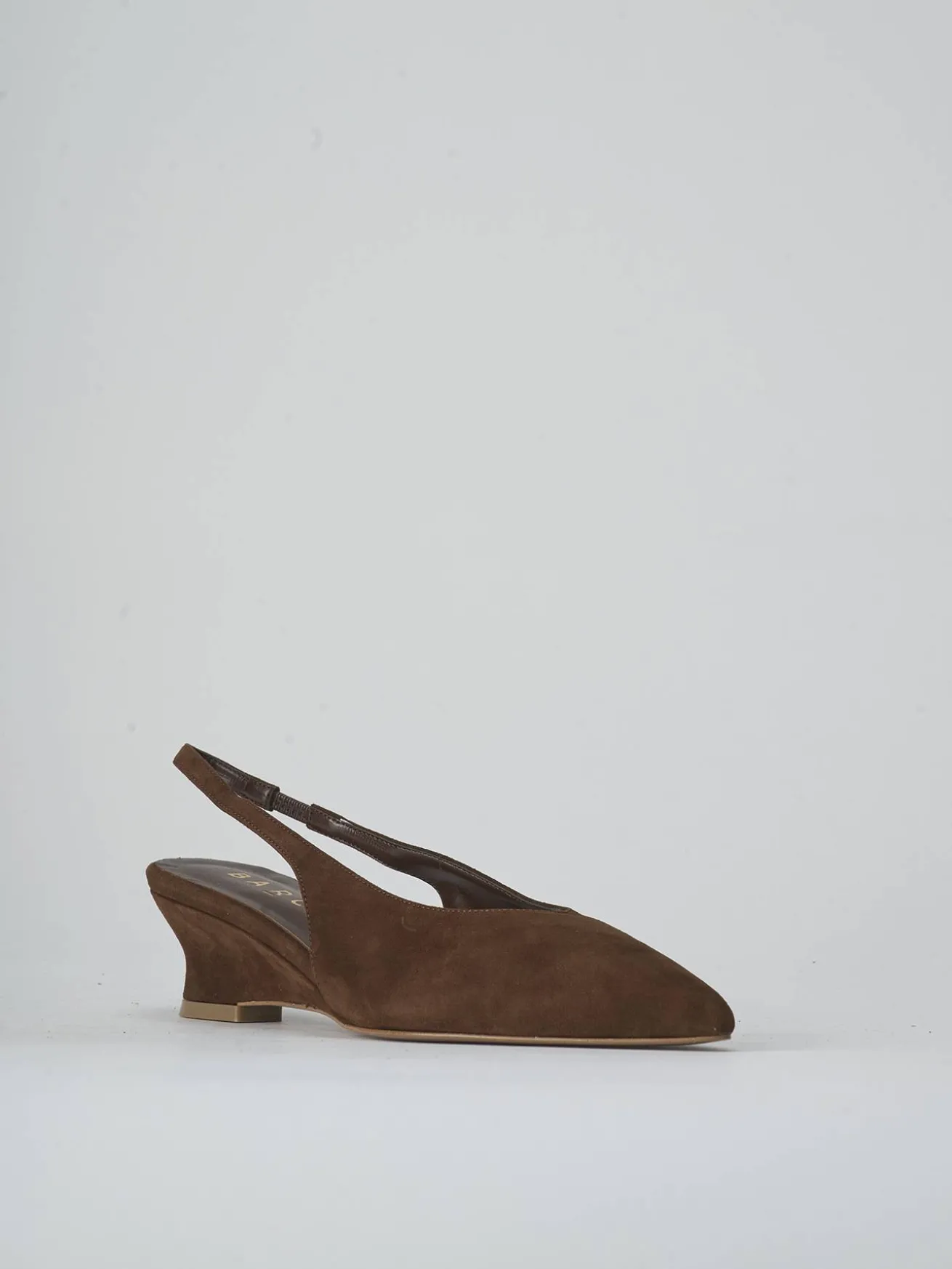 Slingback tacco 5cm camoscio marrone