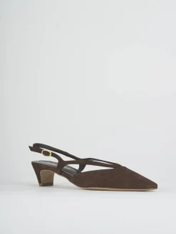 Slingback tacco 4cm camoscio testa