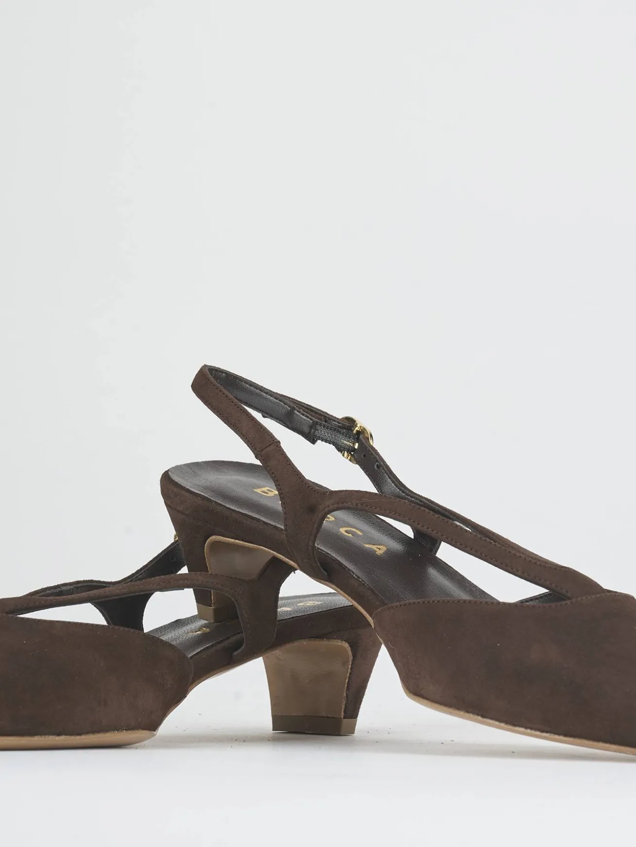 Slingback tacco 4cm camoscio testa