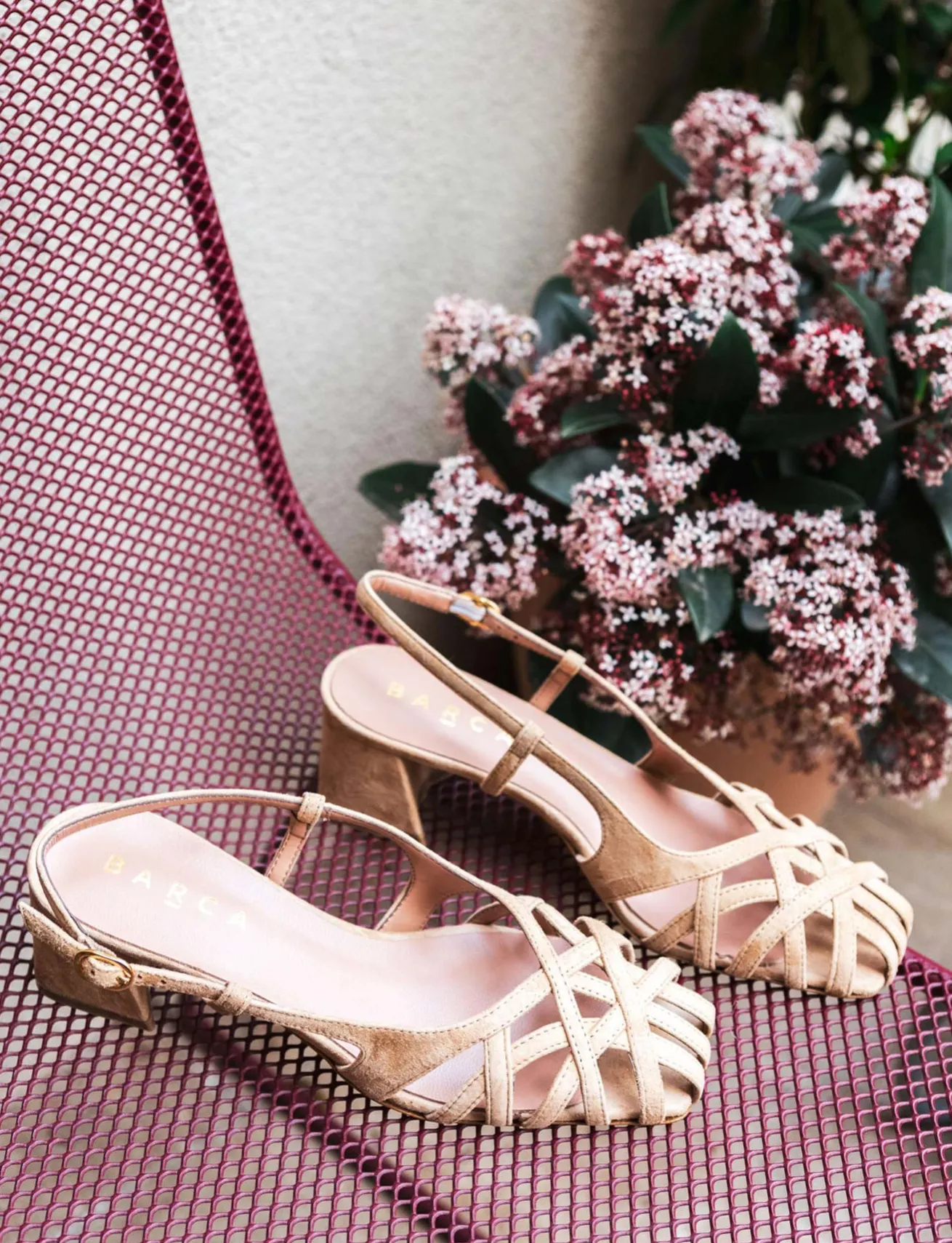 Slingback tacco 6cm camoscio beige