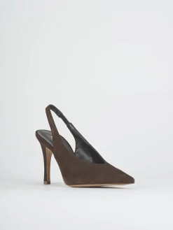 Slingback tacco 9cm camoscio testa