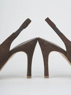 Slingback tacco 9cm camoscio testa