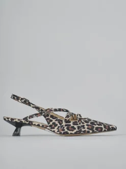 Slingback tacco 4cm cavallino multicolor