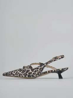 Slingback tacco 4cm cavallino multicolor