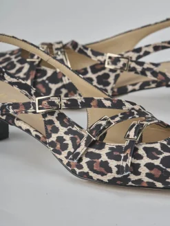 Slingback tacco 4cm cavallino multicolor