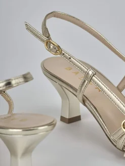 Slingback tacco 6cm laminato oro