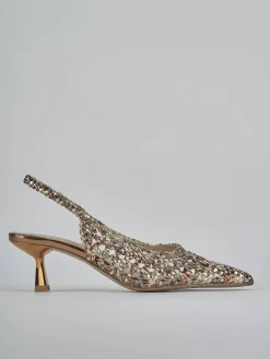 Slingback tacco 4cm pelle bronzo