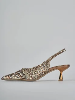 Slingback tacco 4cm pelle bronzo