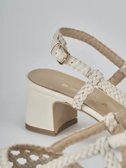 Slingback tacco 6cm pelle bianco