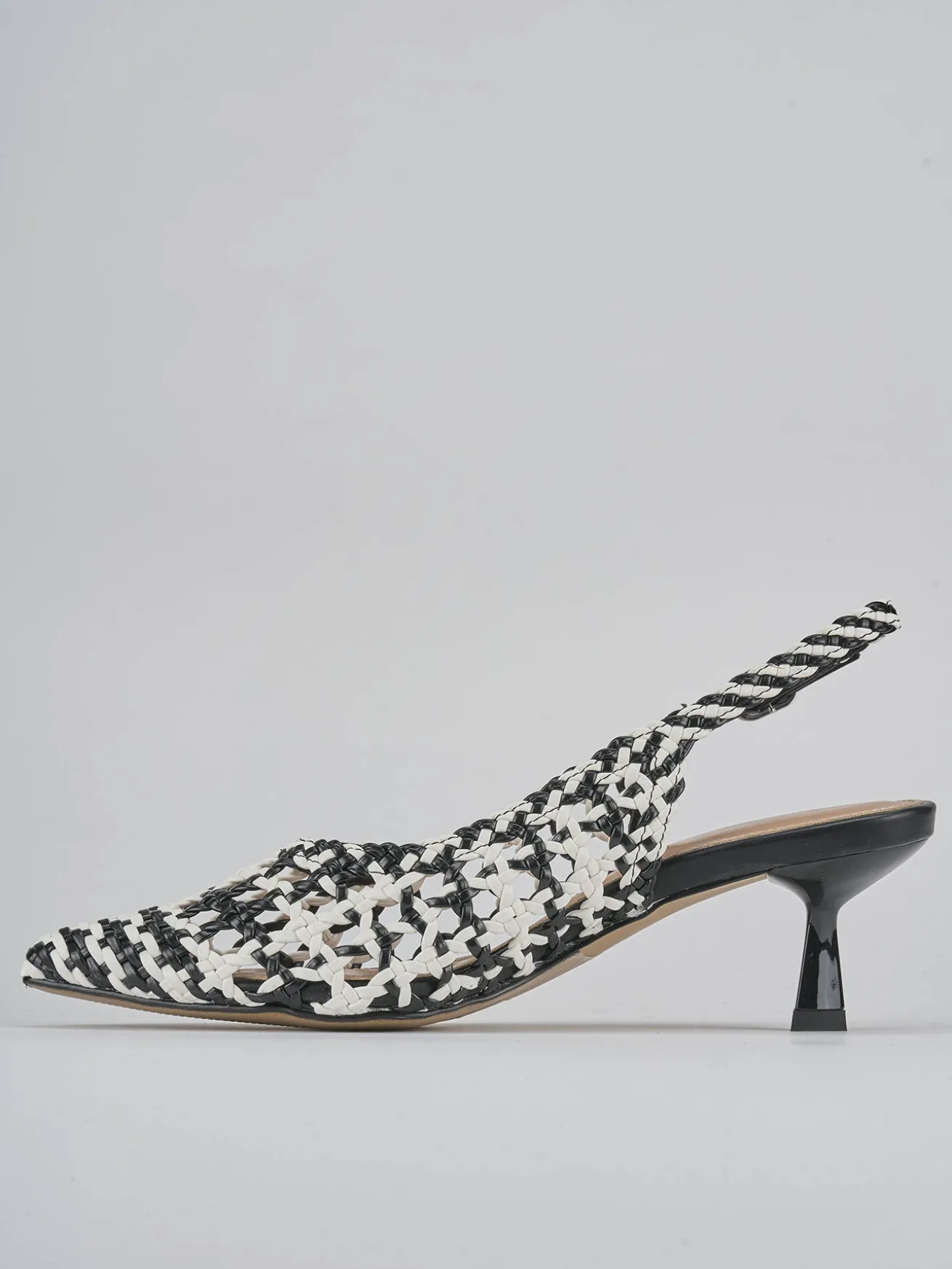 Slingback tacco 6cm pelle nero