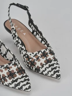 Slingback tacco 6cm pelle nero