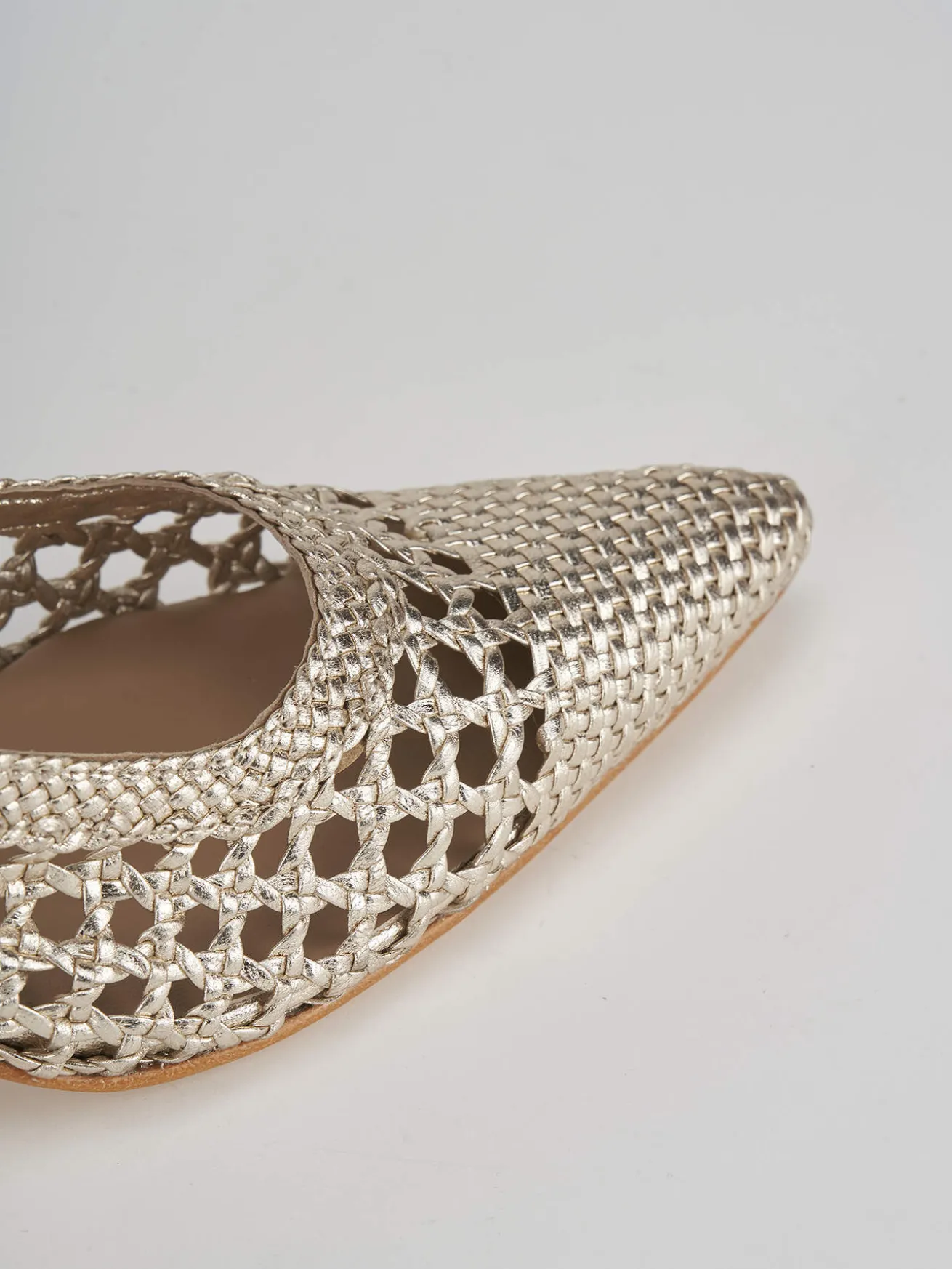 Slingback tacco 5cm pelle oro