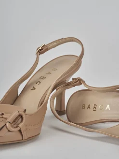 Slingback tacco 7cm pelle beige