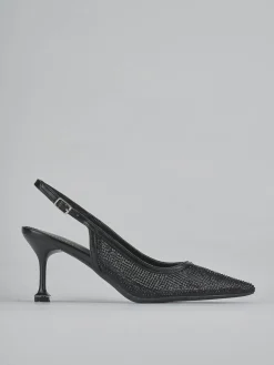 Slingback tacco 6cm pelle nero