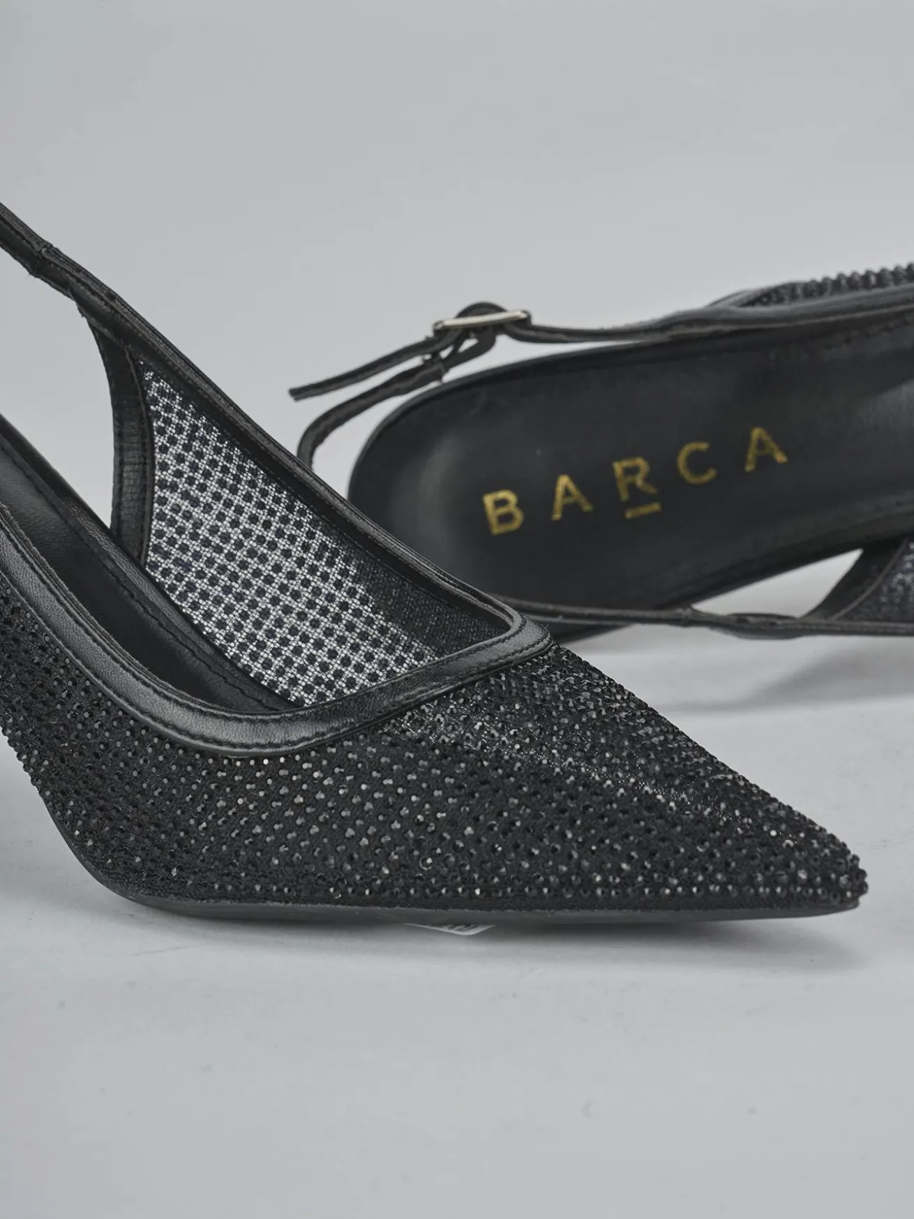 Slingback tacco 6cm pelle nero