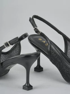Slingback tacco 6cm pelle nero